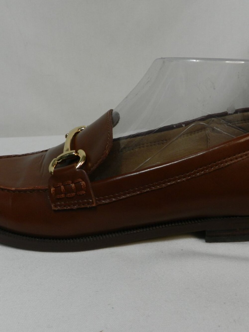 J. Crew Vintage Size 7 Leather Horse-bit gold-tone brown Loafers flats slides 7 - Picture 7 of 15